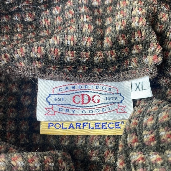 Cambridge Dry Goods Women’s Brown Black Button Up Polar Fleece, size XL - Picture 4 of 10